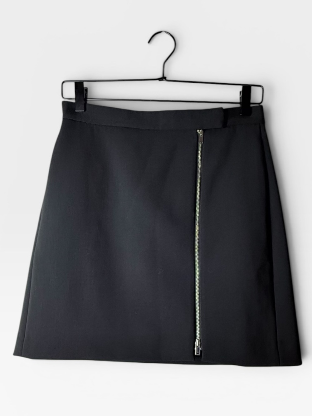 Theory Zip Mini Skirt Size 2 Black Evening Zipper (C)
